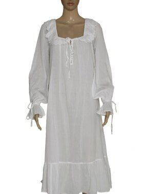 Nelly Trend Sunny Savanna Dress Embroidered White Bell Sleeve Midi S 36